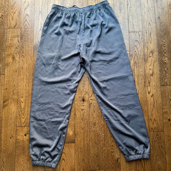 Uniqlo Women's Satin Drape Jogger Pants Gray Large Relaxed Casual Minmalist EUC - Picture 2 of 9